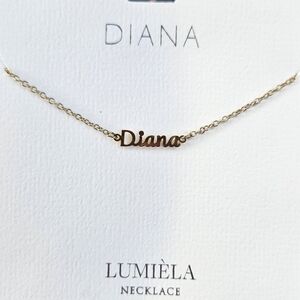🌸 DIANA Script Name Chain Goldtone Necklace 🌸